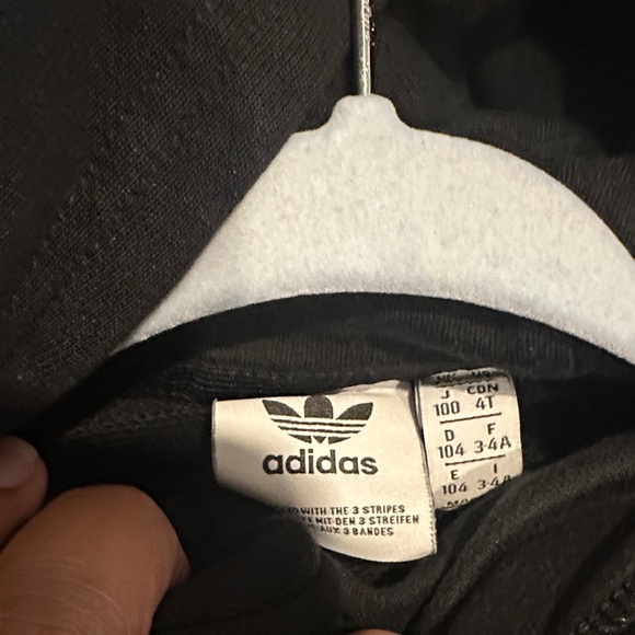 Adidas Kid’s Set Black and White Logo Sweater with Sweatpants Size 4T - Picture 2 of 4